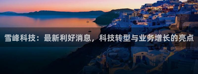 雪峰科技：最新利好消息，科技转型与业务增长的亮点